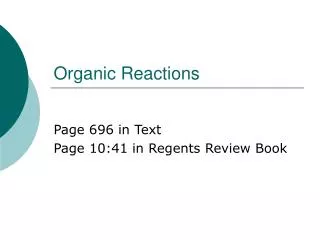 organic reactions