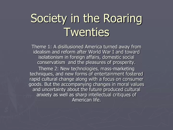 society in the roaring twenties