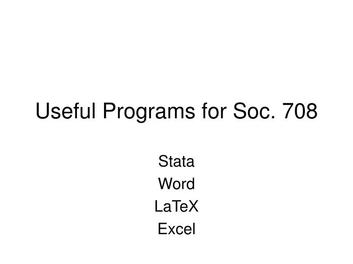 useful programs for soc 708