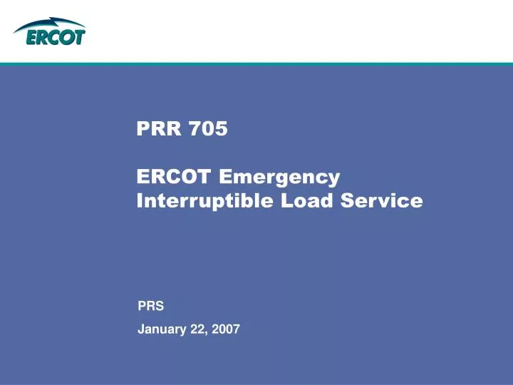 prr 705 ercot emergency interruptible load service