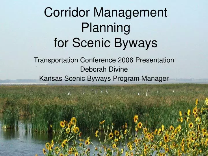 corridor management planning for scenic byways