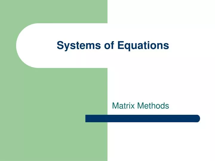 systems of equations