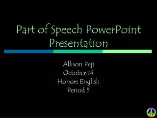 part of speech powerpoint presentation
