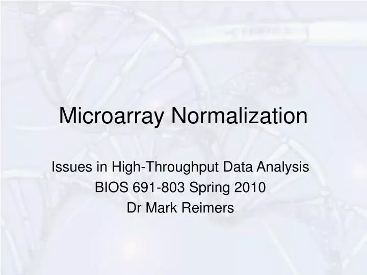 microarray normalization
