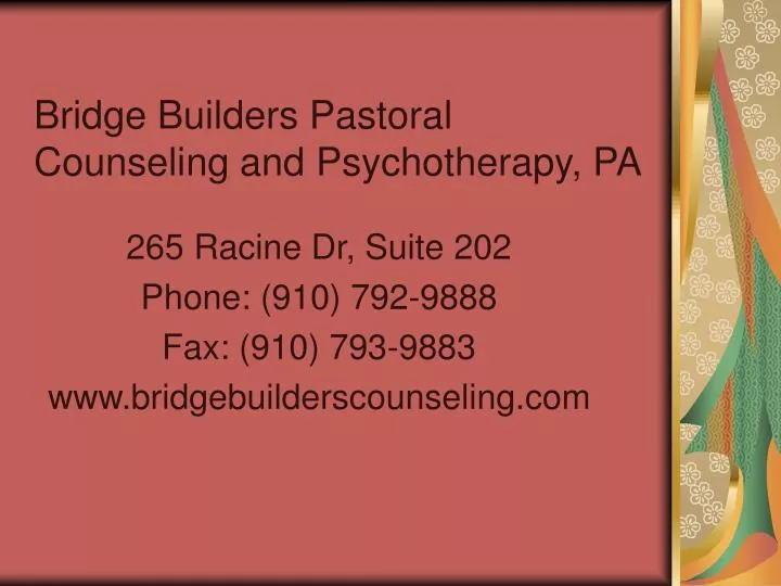bridge builders pastoral counseling and psychotherapy pa