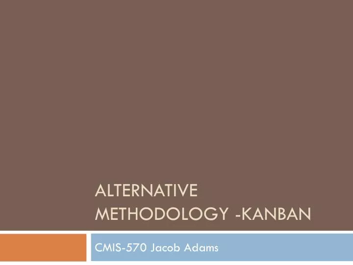 alternative methodology kanban