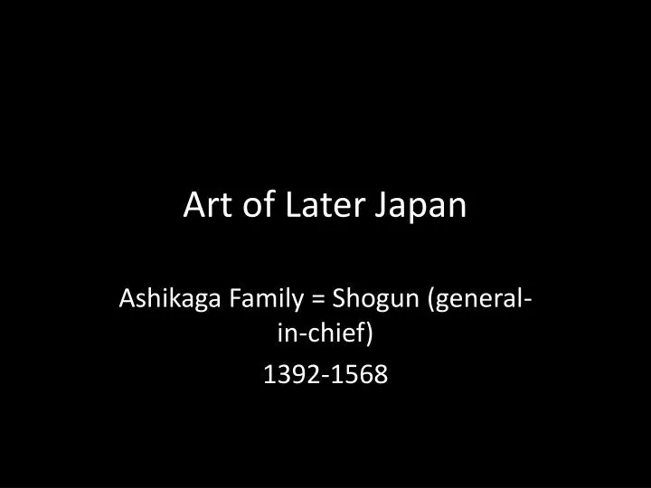art of later japan