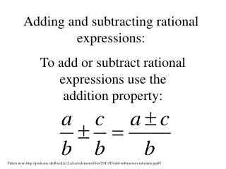 adding and subtracting rational expressions