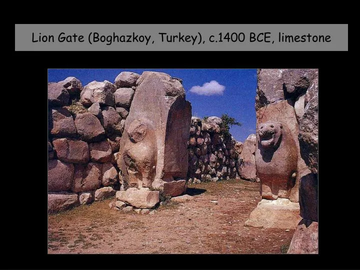 lion gate boghazkoy turkey c 1400 bce limestone