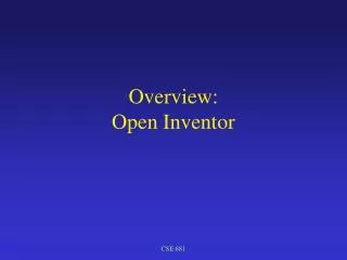 overview open inventor