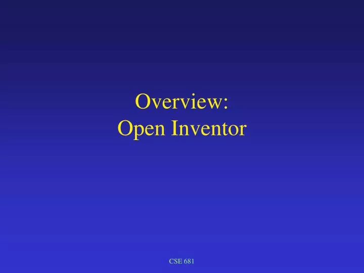 overview open inventor