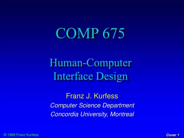 comp 675 human computer interface design