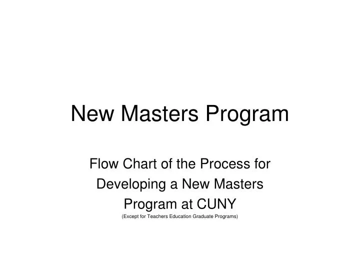 new masters program