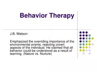 Behavior Therapy