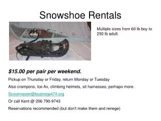 Snowshoe Rentals