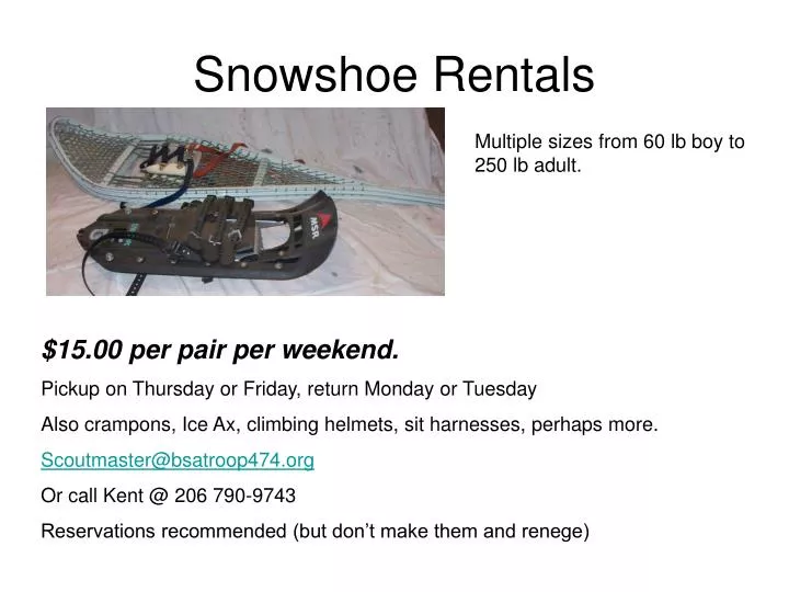 snowshoe rentals