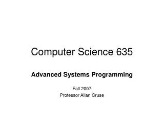 Computer Science 635