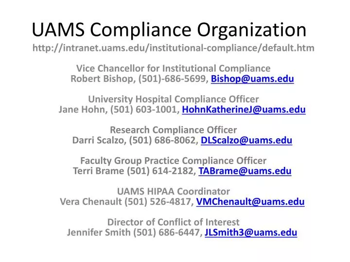 uams compliance organization