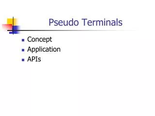 Pseudo Terminals