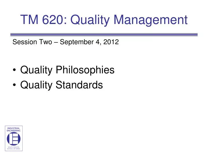 tm 620 quality management