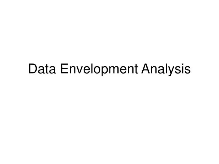 data envelopment analysis