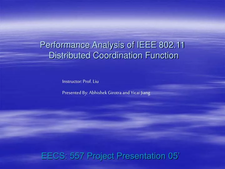 performance analysis of ieee 802 11 distributed coordination function
