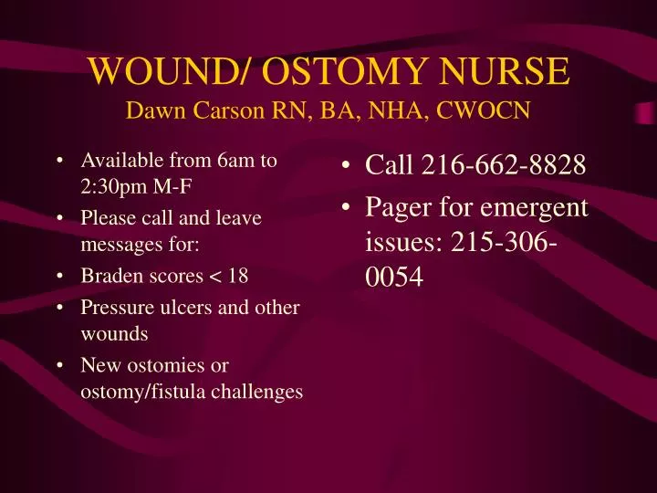 wound ostomy nurse dawn carson rn ba nha cwocn