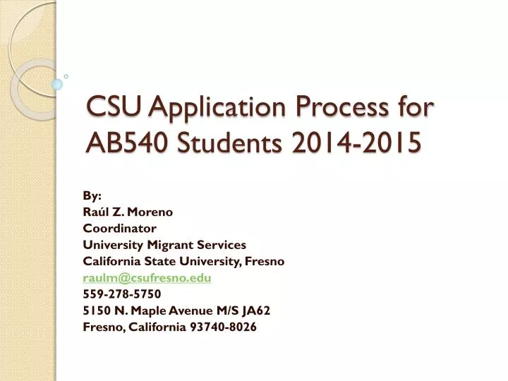 csu application process for ab540 students 2014 2015
