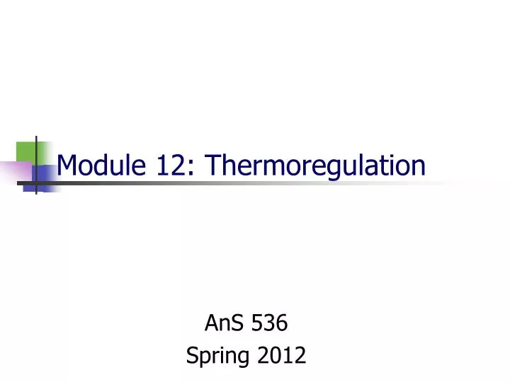 module 12 thermoregulation