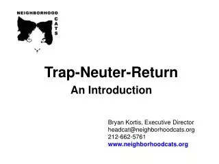 Trap-Neuter-Return An Introduction