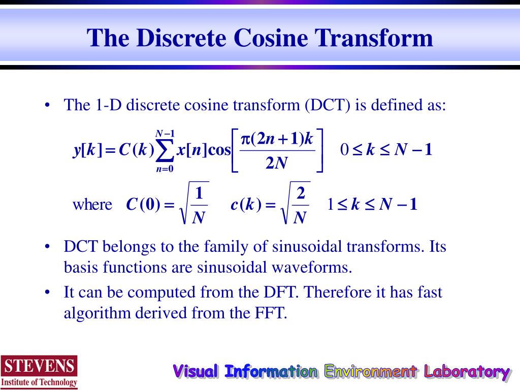 PPT - The Discrete Cosine Transform PowerPoint Presentation, free ...