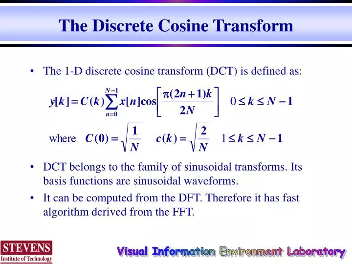 the discrete cosine transform