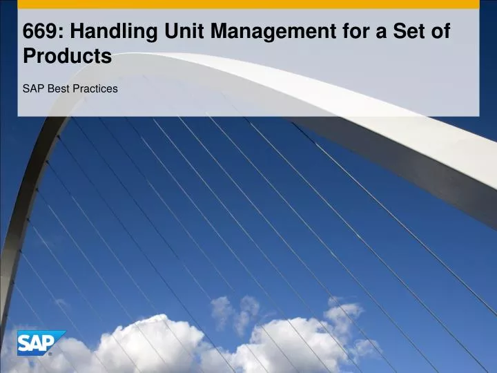 669 handling unit management for a set of products