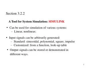 A Tool for System Simulation: SIMULINK