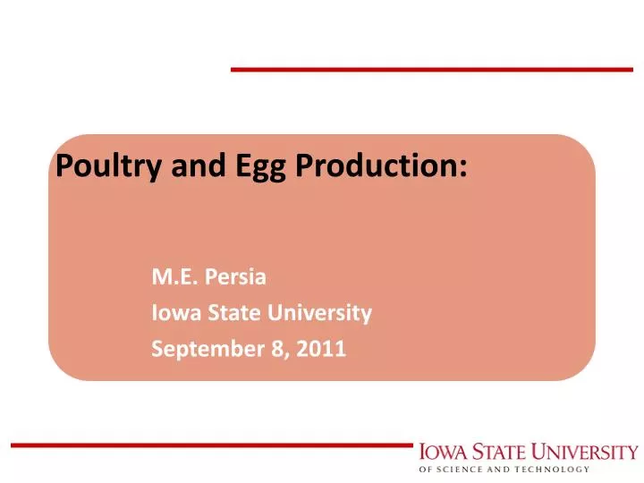 poultry and egg production