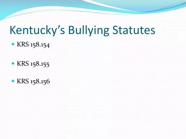 kentucky s bullying statutes
