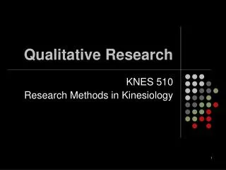 Qualitative Research