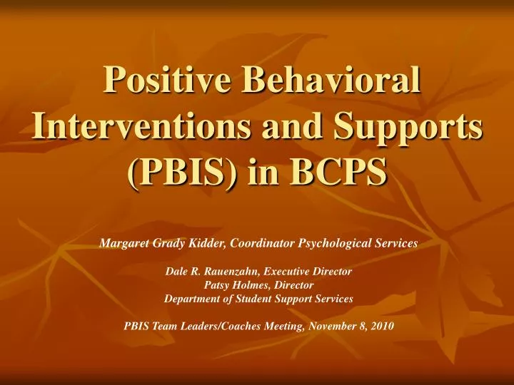 positive behavioral interventions and supports pbis in bcps