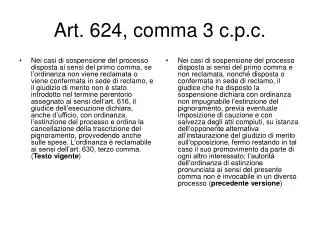 art 624 comma 3 c p c