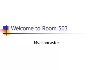 Welcome to Room 503