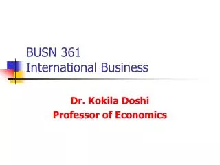 BUSN 361 International Business