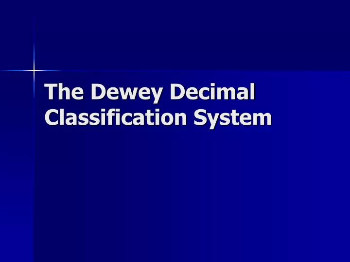 the dewey decimal classification system