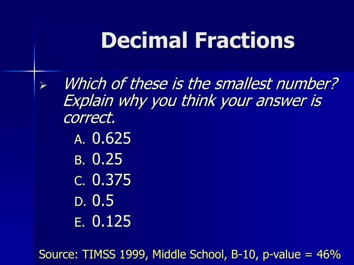 decimal fractions