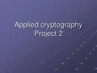 applied cryptography project 2