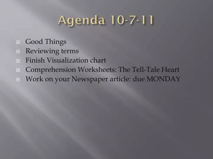 agenda 10 7 11