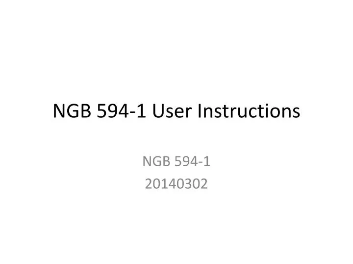 ngb 594 1 user instructions