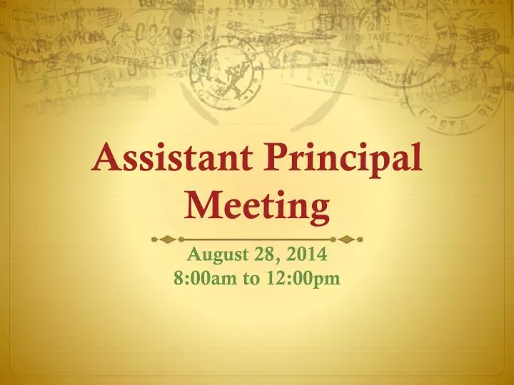 assistant principal meeting