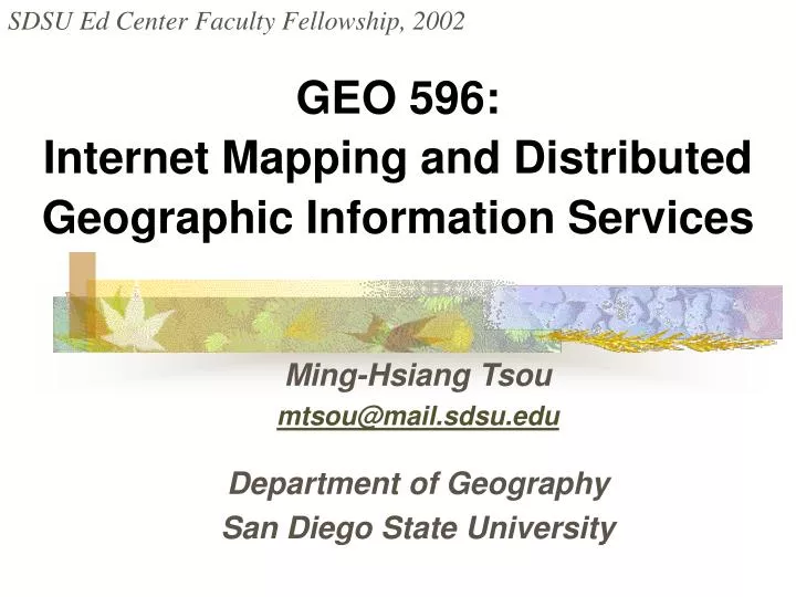 geo 596 internet mapping and distributed geographic information services