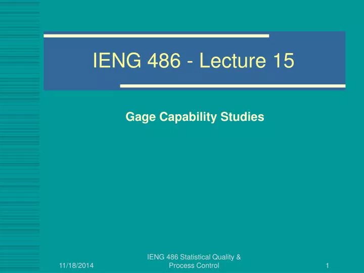 ieng 486 lecture 15