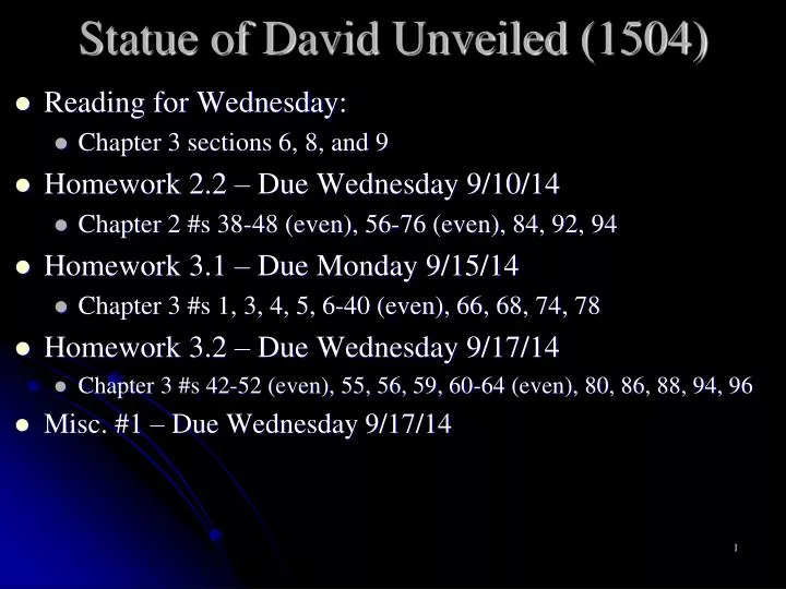 statue of david unveiled 1504